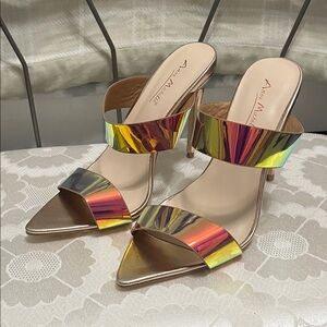 Anne Michelle Iridescent Heeled Sandals Style: Exception, Size 7